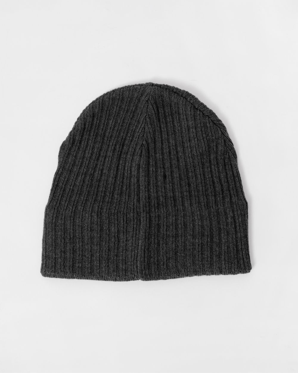 Lyle & Scott Knitted Ribbed Beanie - T28 Mid Grey Marl