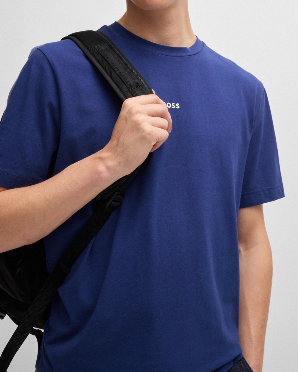 BOSS Orange TChup Mens Crew Neck Small Logo T-Shirt - Open Blue 494