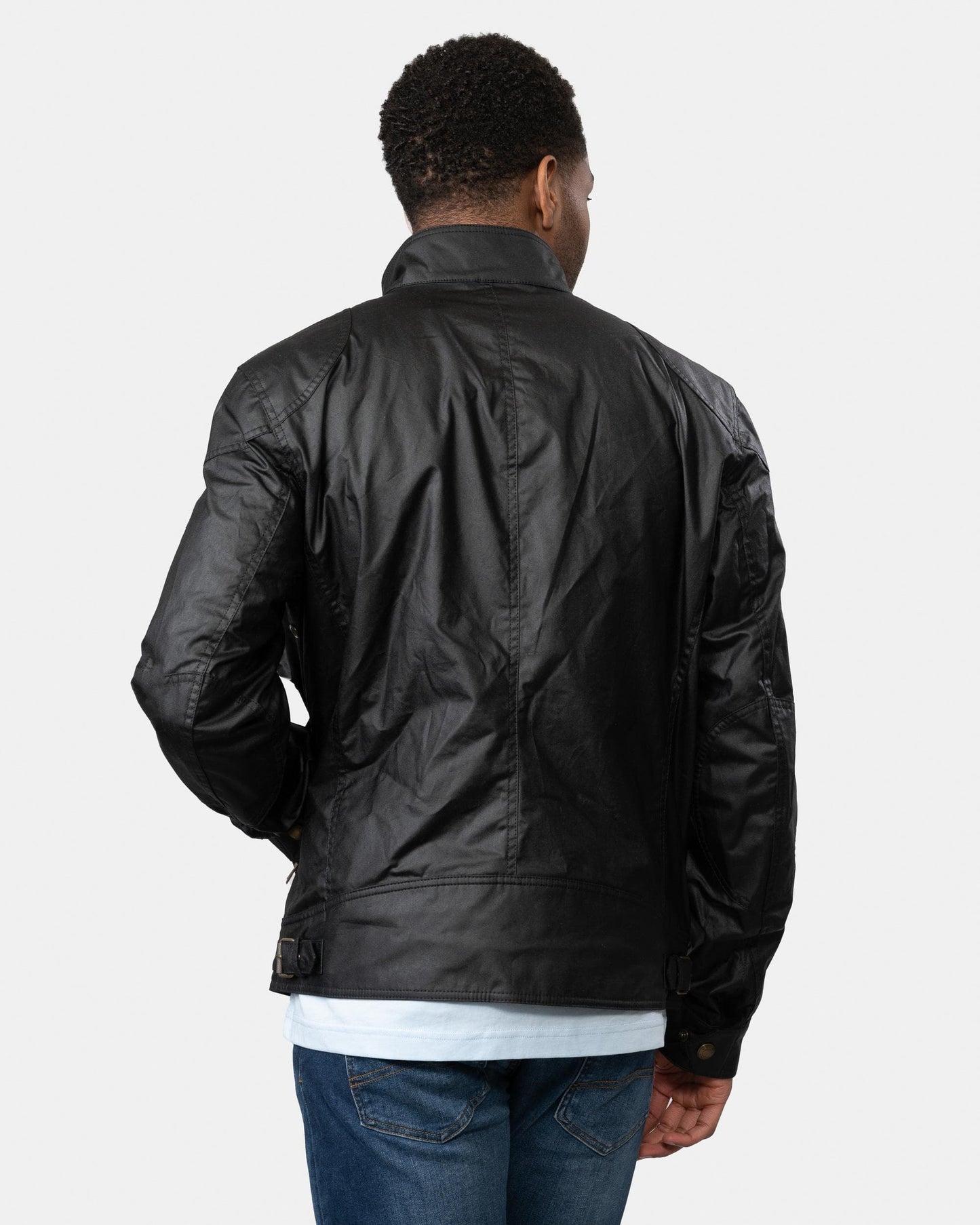 Belstaff Racemaster Mens Waxed Cotton Compact Field Jacket - Black