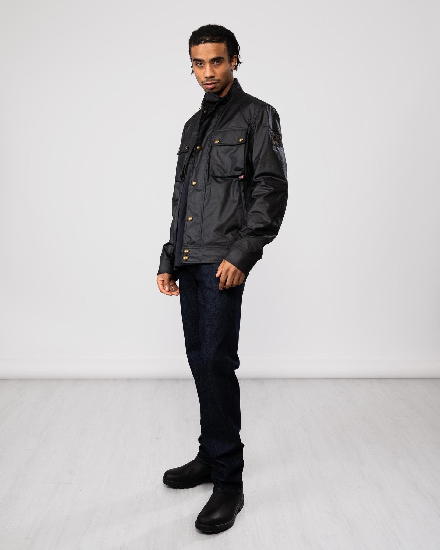 Belstaff Racemaster Mens Waxed Cotton Compact Field Jacket - Dark Navy