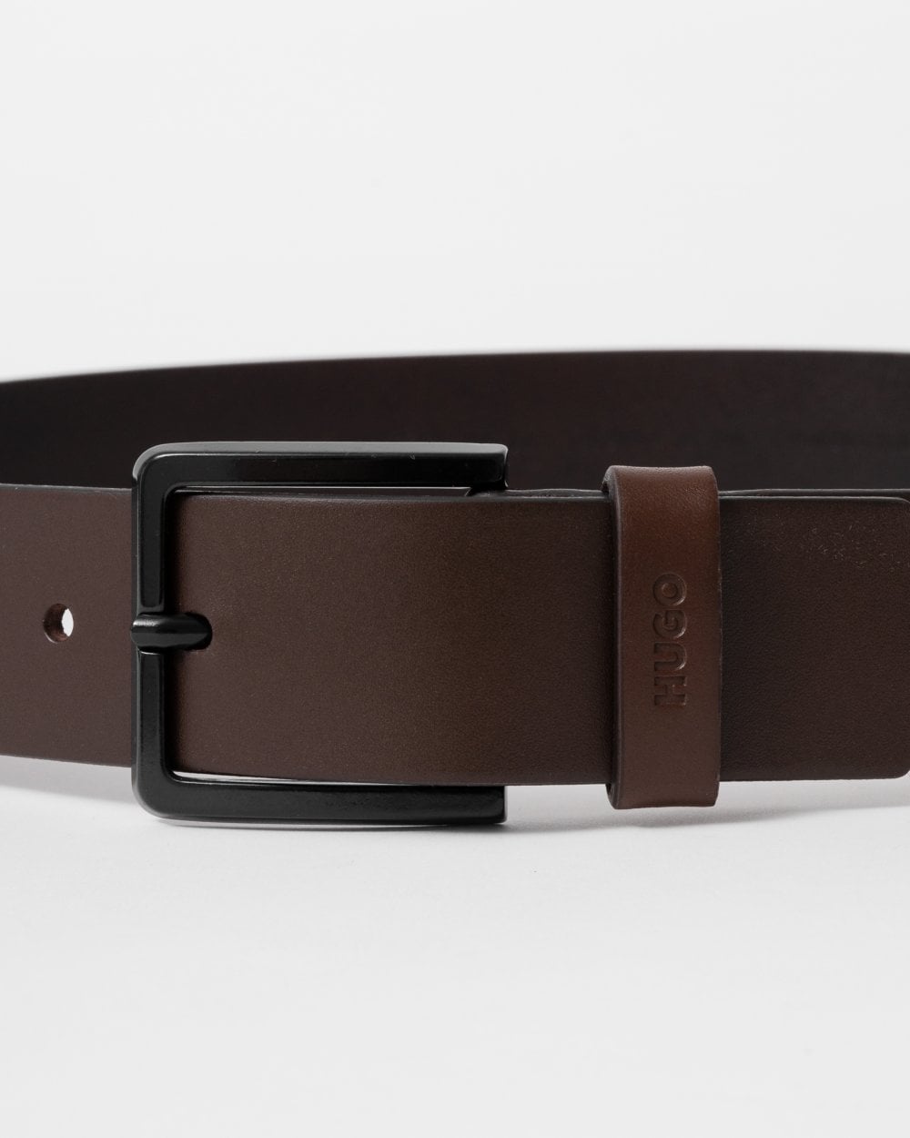 HUGO Gioni Mens Leather Belt NOS - Dark Brown 202