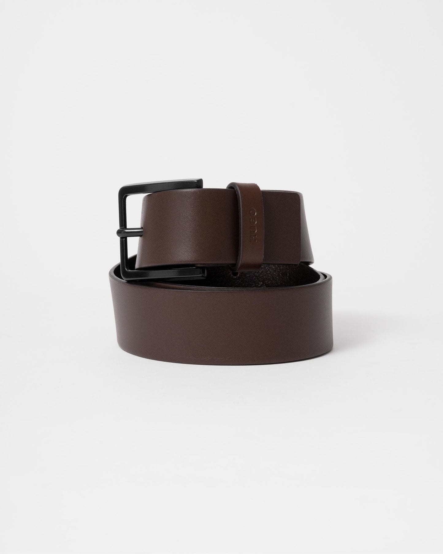 HUGO Gioni Mens Leather Belt NOS - Dark Brown 202