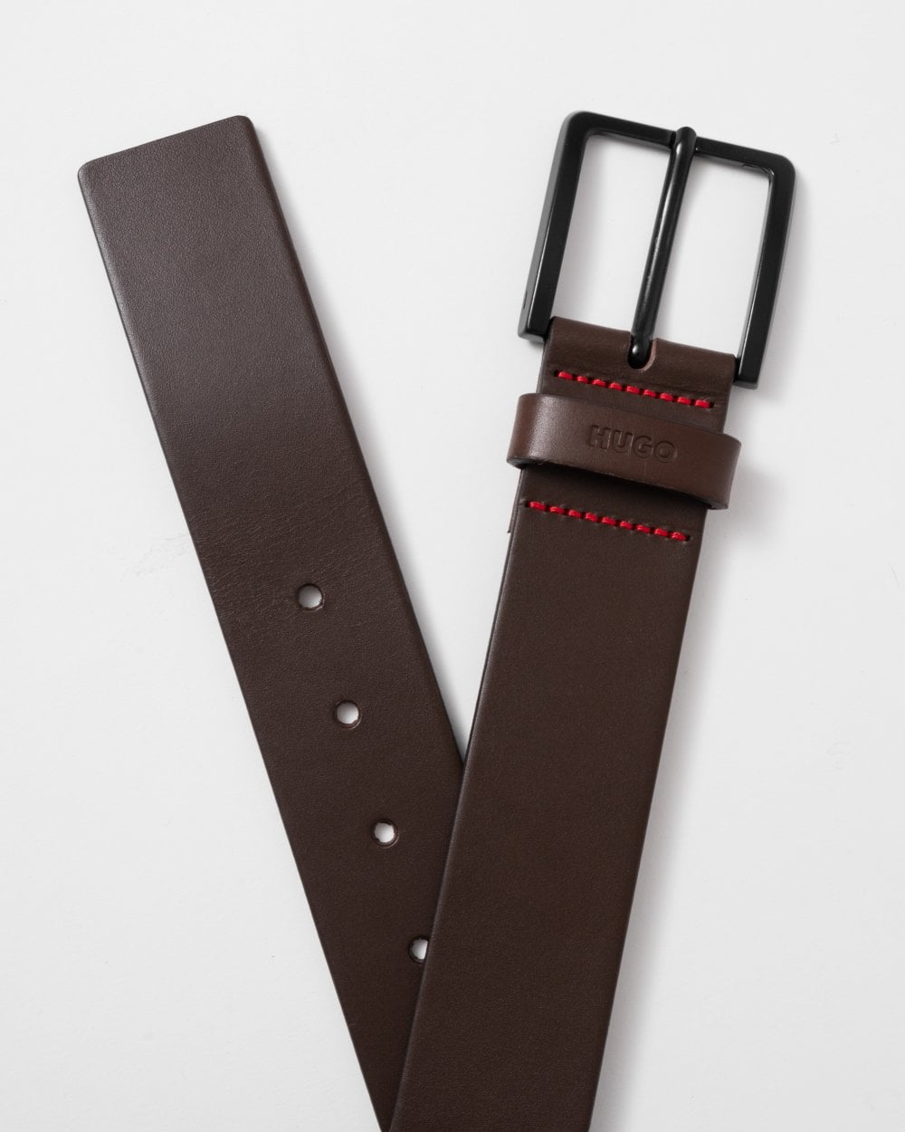 HUGO Gioni Mens Leather Belt NOS - Dark Brown 202