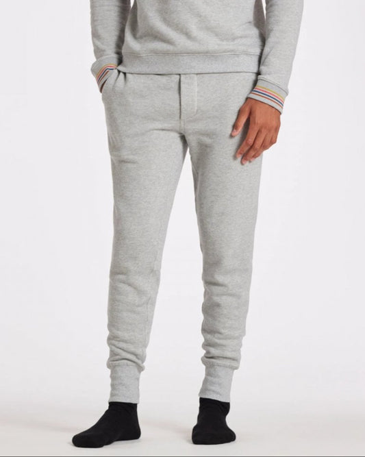 Paul Smith Mens Cotton Jersey Lounge Pants with Artist Stripe Waistband - 70 Grey