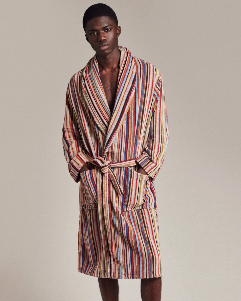 Paul Smith Paul Smith Mens Signature Stripe Woven Cotton Dressing Gown