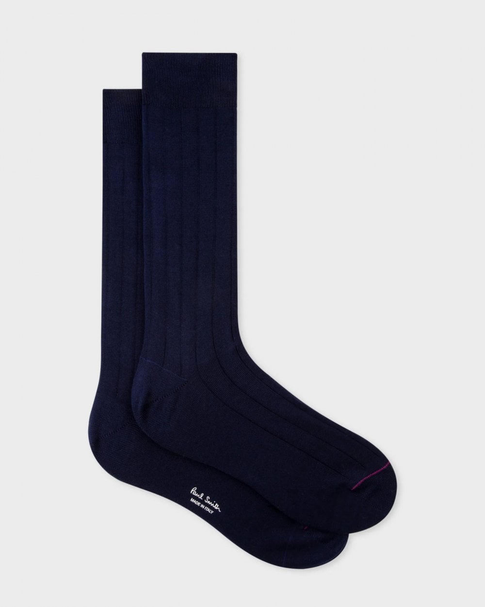 Paul Smith Mens Cotton Blend Ribbed Socks - 47 Navy