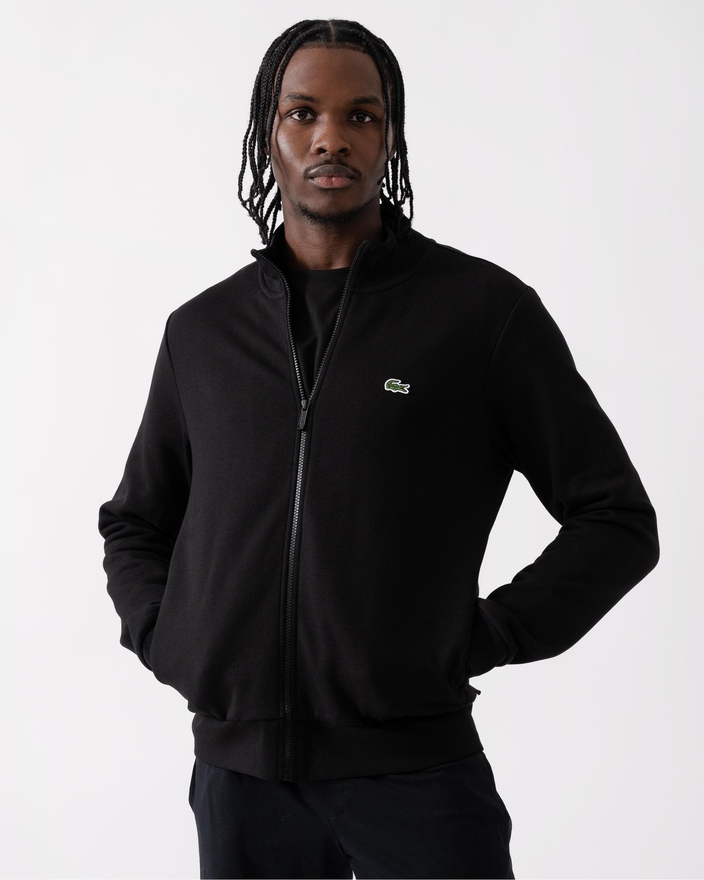 Lacoste Regular Fit Brushed Fleece Mens Zippered Sweatshirt