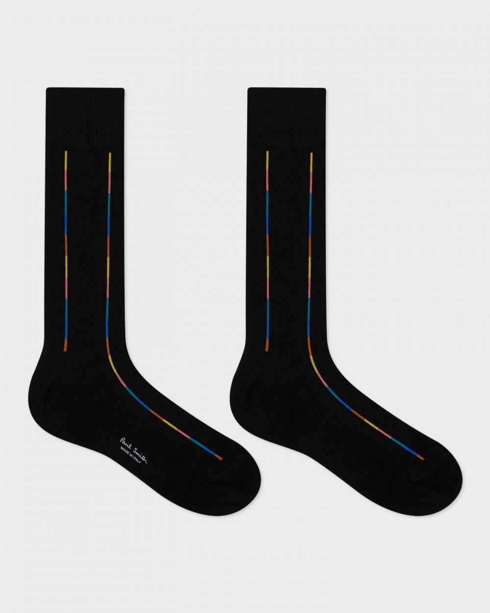 Paul Smith Mens Thin Artist Stripe Socks - 79 Black