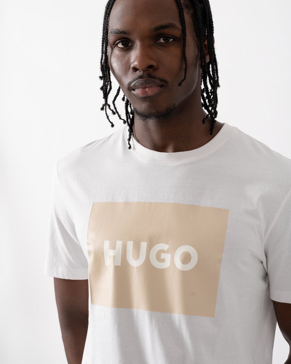 HUGO HUGO Dulive222 Mens Large Label Logo T-Shirt