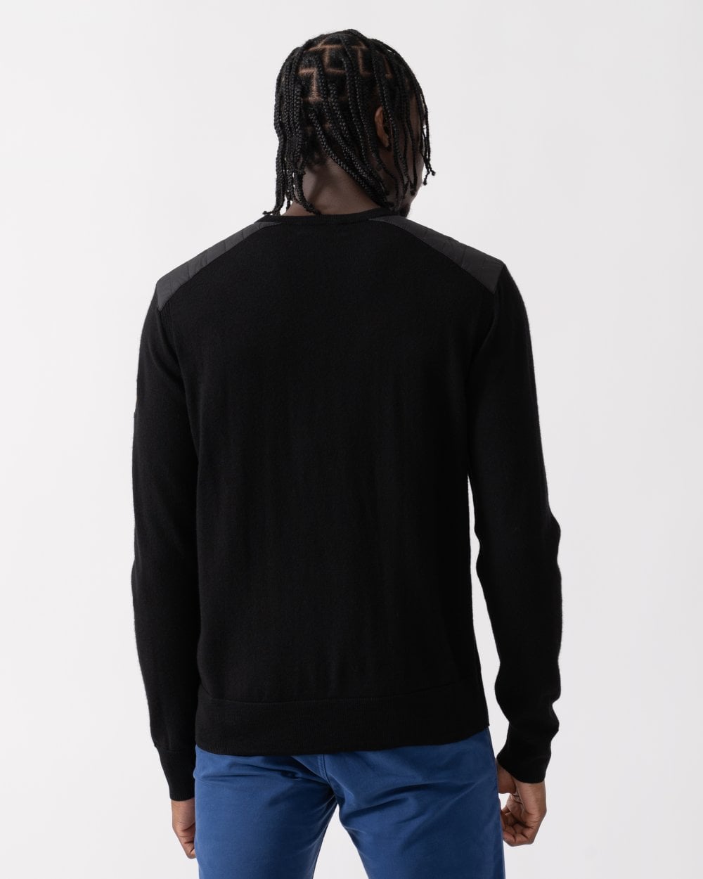 Belstaff Kerrigan Mens Merino Wool Crew Neck Jumper - Black