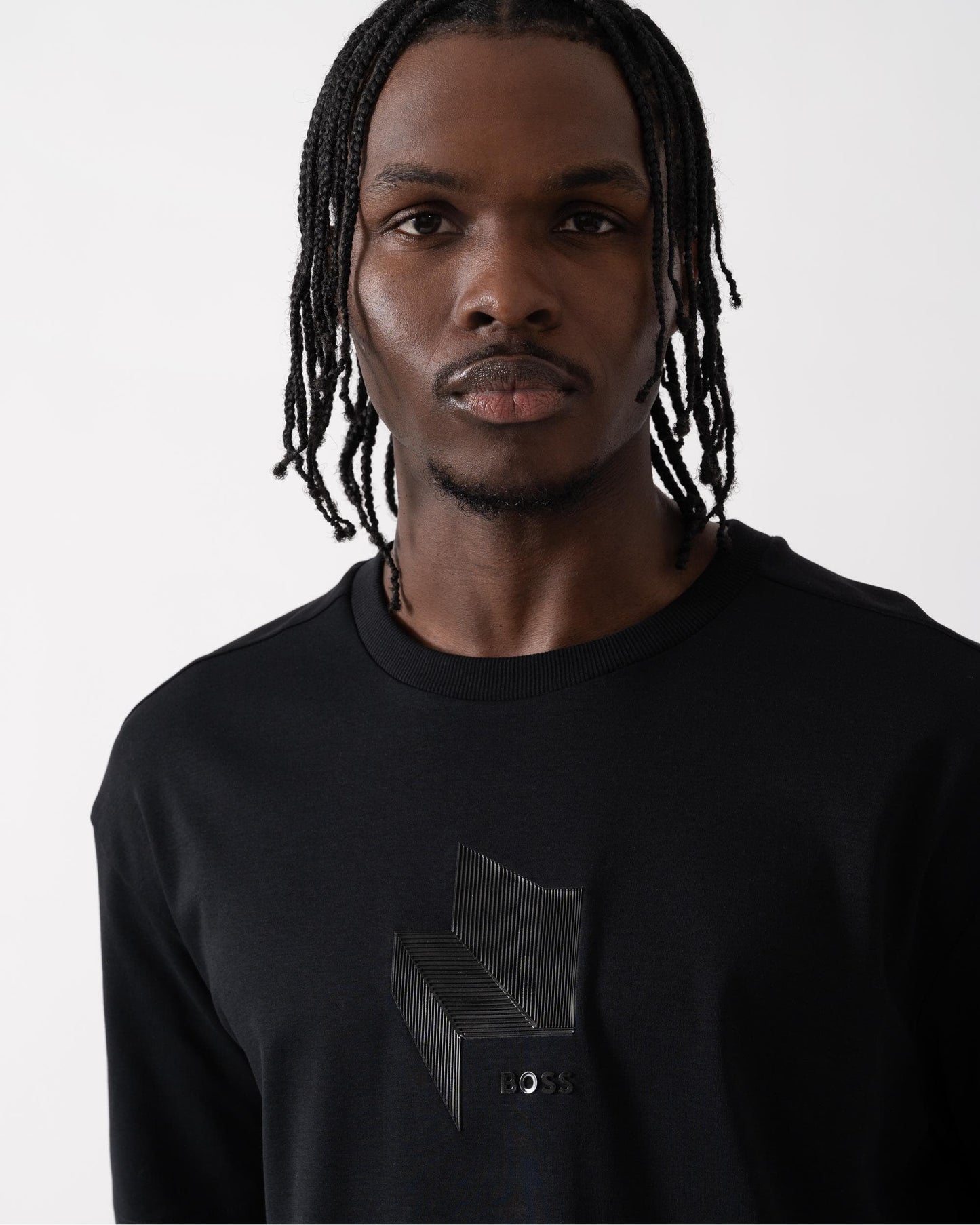 BOSS Green Tee Mirror 1 Mens Graphic Print T-Shirt - Black 001