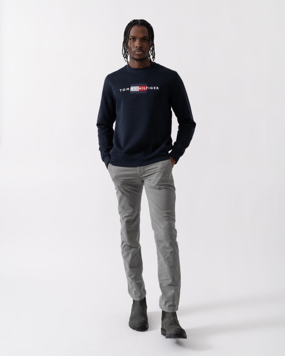 Tommy Hilfiger Tommy Hilfiger Hilfiger Flag Embroidered Mens Sweatshirt
