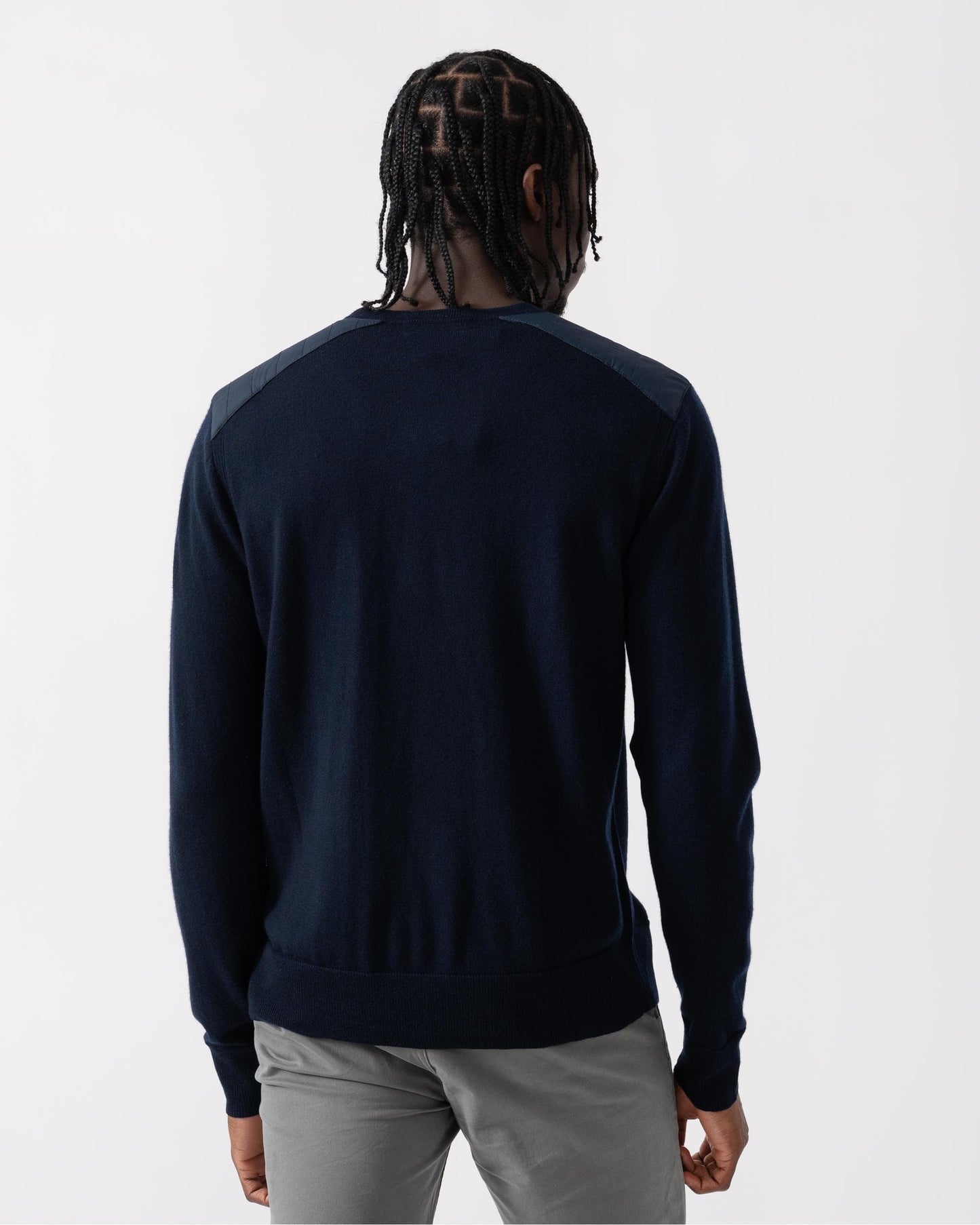 Belstaff Kerrigan Mens Merino Wool Crew Neck Jumper - Washed Navy