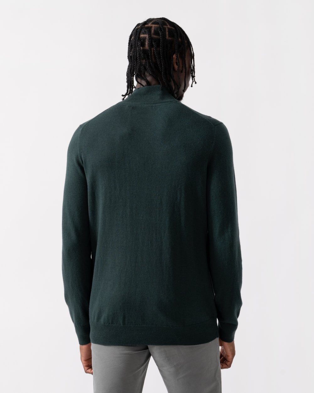 Lyle & Scott Cotton Merino Mens Quarter Zip Jumper - X311 Argyle Teal