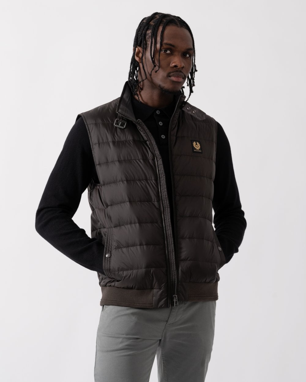 Belstaff Mens Lightweight Down Circuit Gilet - Burnt Oak