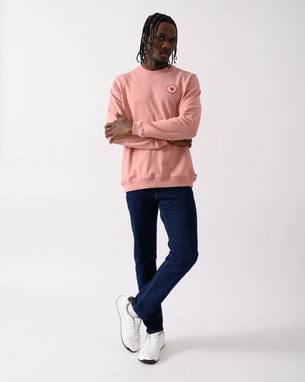 Fjallraven 1960 Logo Badge Mens Sweatshirt - Dusty Rose 300