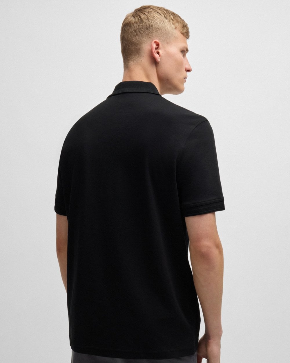 BOSS Orange Pe Interlock Mens Polo Shirt with Logo Print - Black 001