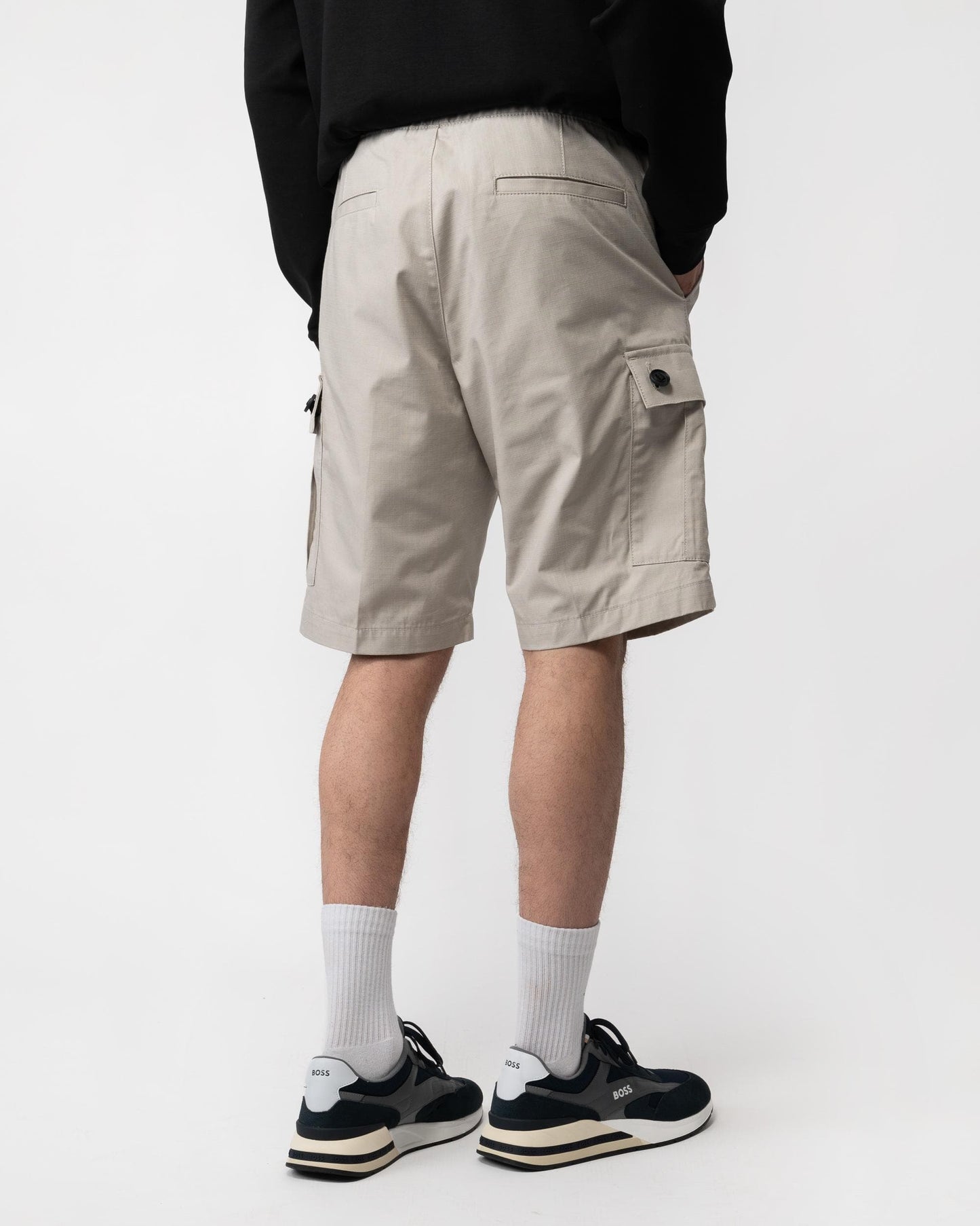 HUGO Garlio242 Mens Cargo Shorts - Light/Pastel Grey 055