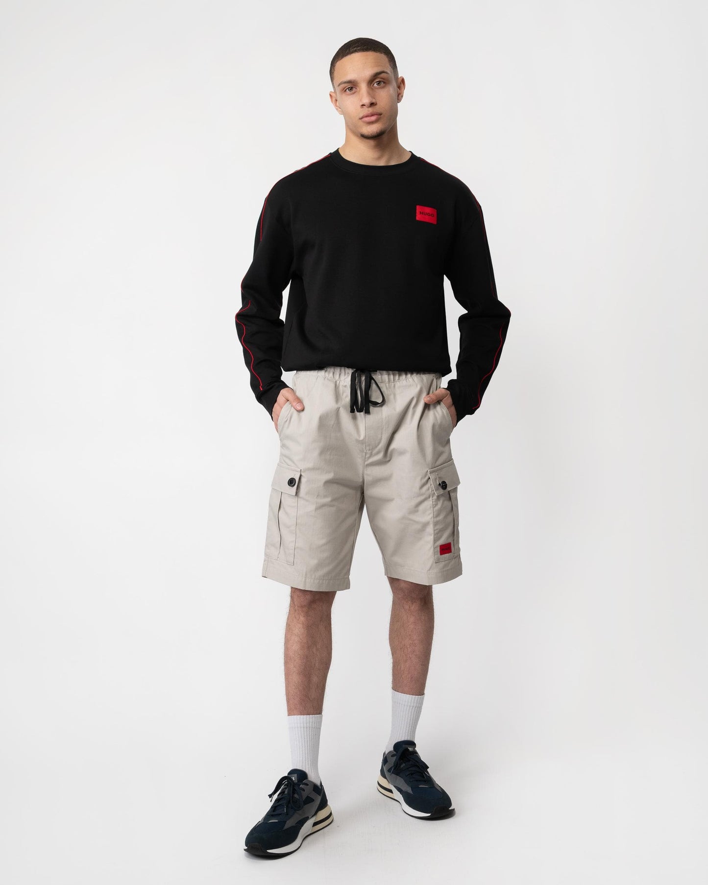 HUGO Garlio242 Mens Cargo Shorts - Light/Pastel Grey 055