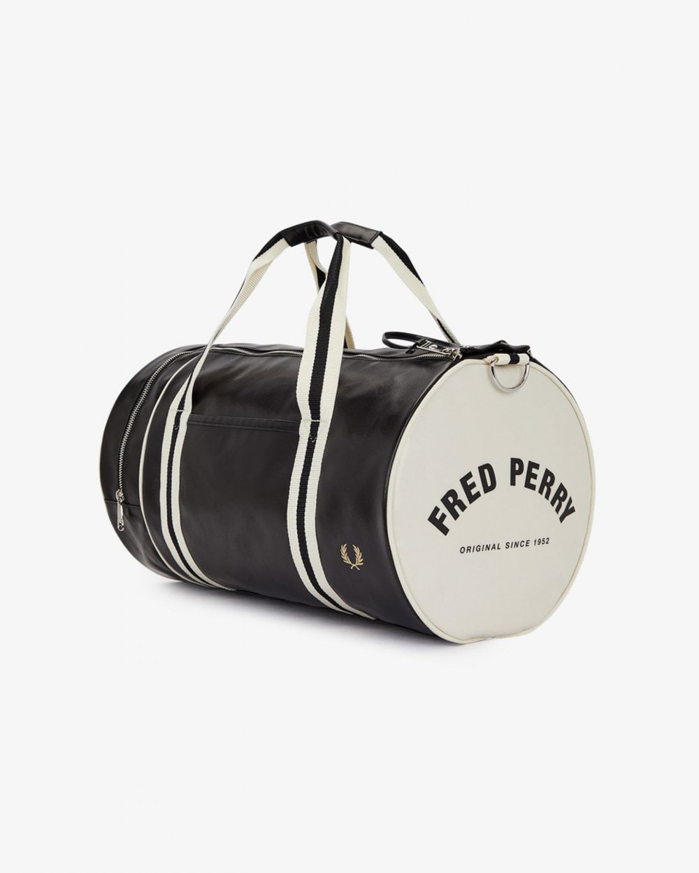 Fred Perry NOS Classic Barrel Bag - Black/Ecru D57