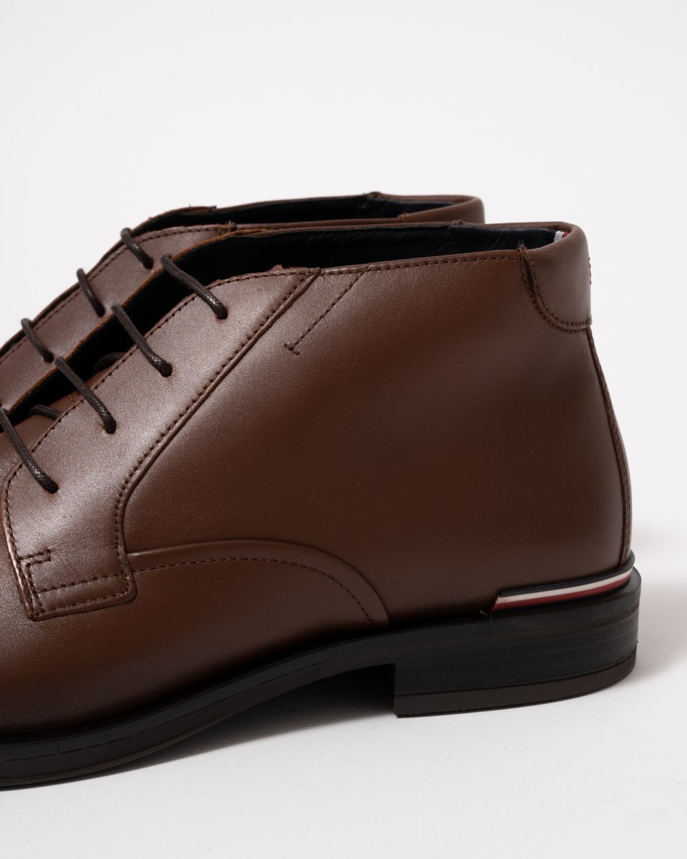 Tommy Hilfiger Core RWB Hilfiger Mens Leather Boots - Winter Cognac