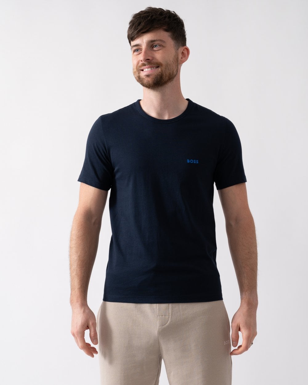 BOSS Orange TShirtRN Mens Three-pack of Cotton Underwear T-Shirts with Embroidered Logos