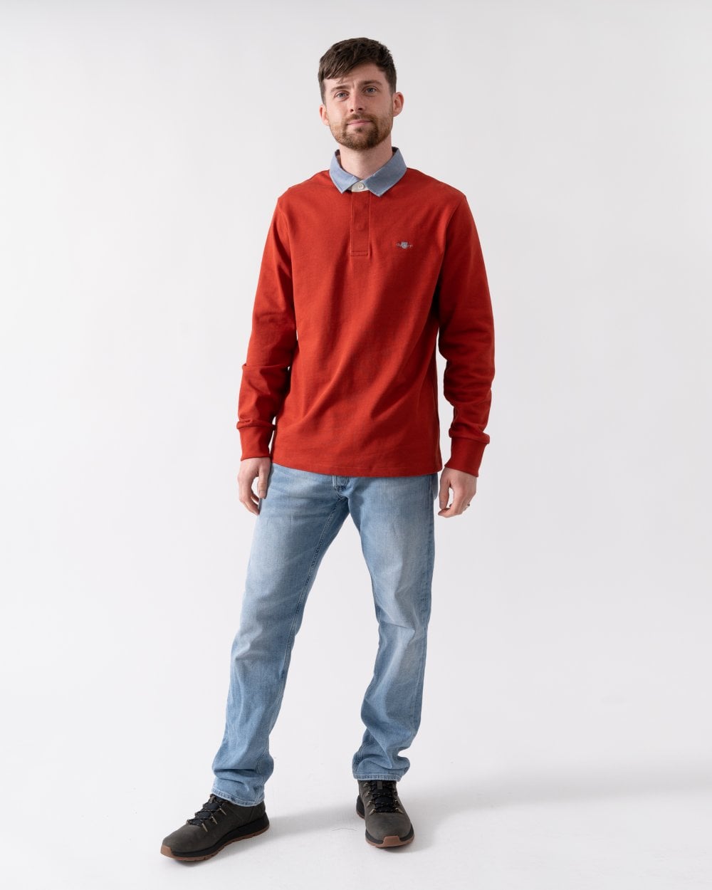 GANT Mens Regular Fit Chambray Heavy Rugger - 612 Iron Red