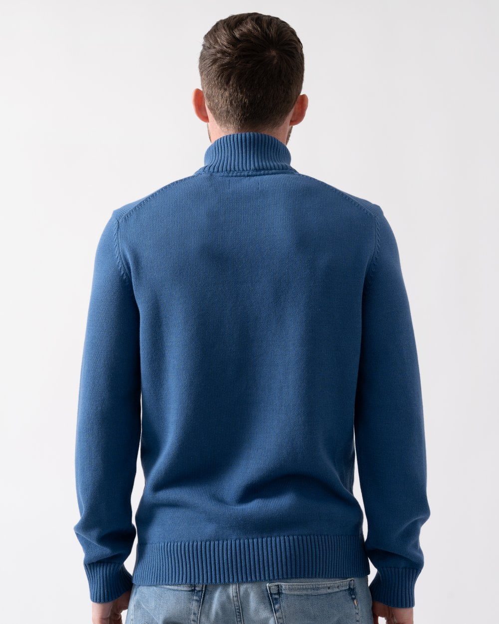 GANT Mens Casual Cotton Half Zip Jumper - 442 Vintage Blue