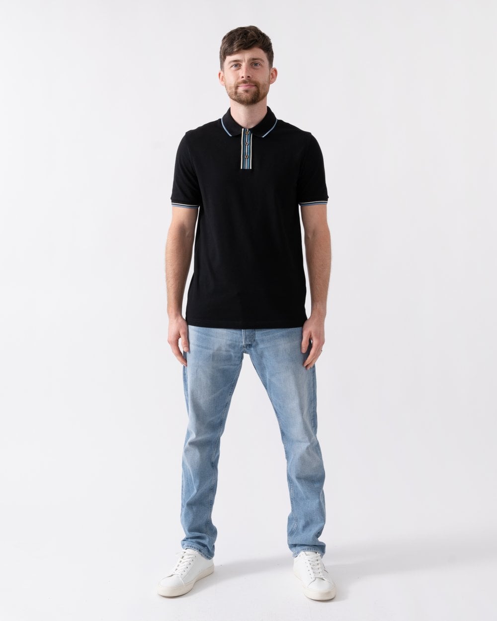 Paul Smith PS Paul Smith Mens Regular Fit Stripe Placket Polo Shirt