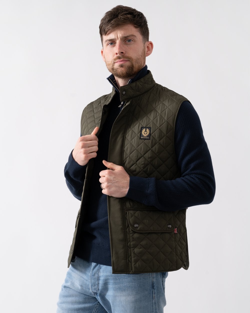 Belstaff Mens Icon Gilet - Faded Olive