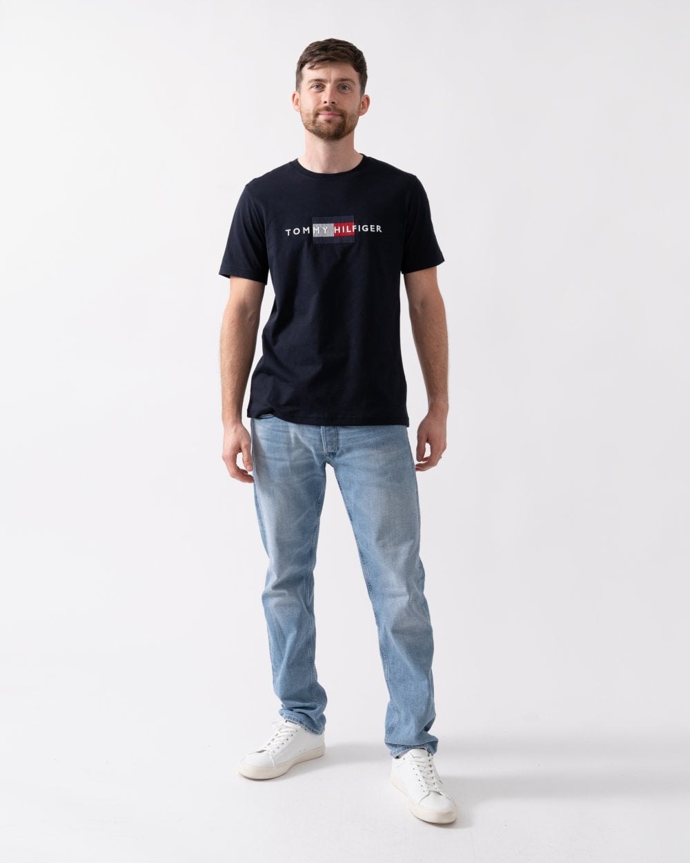 Tommy Hilfiger Tommy Hilfiger Hilfiger Flag Embroidered Mens T-Shirt