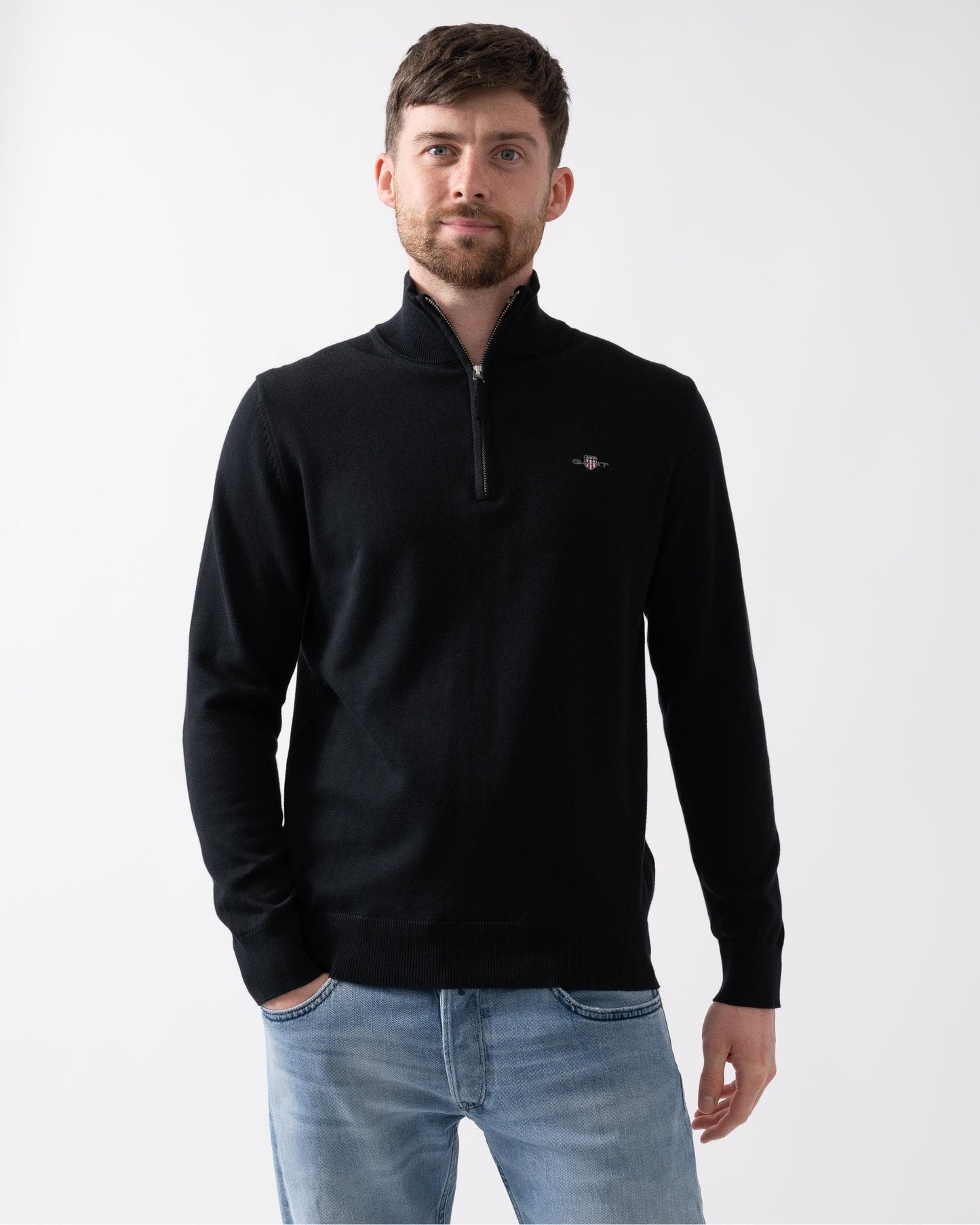 GANT Mens Classic Cotton Half zip Jumper