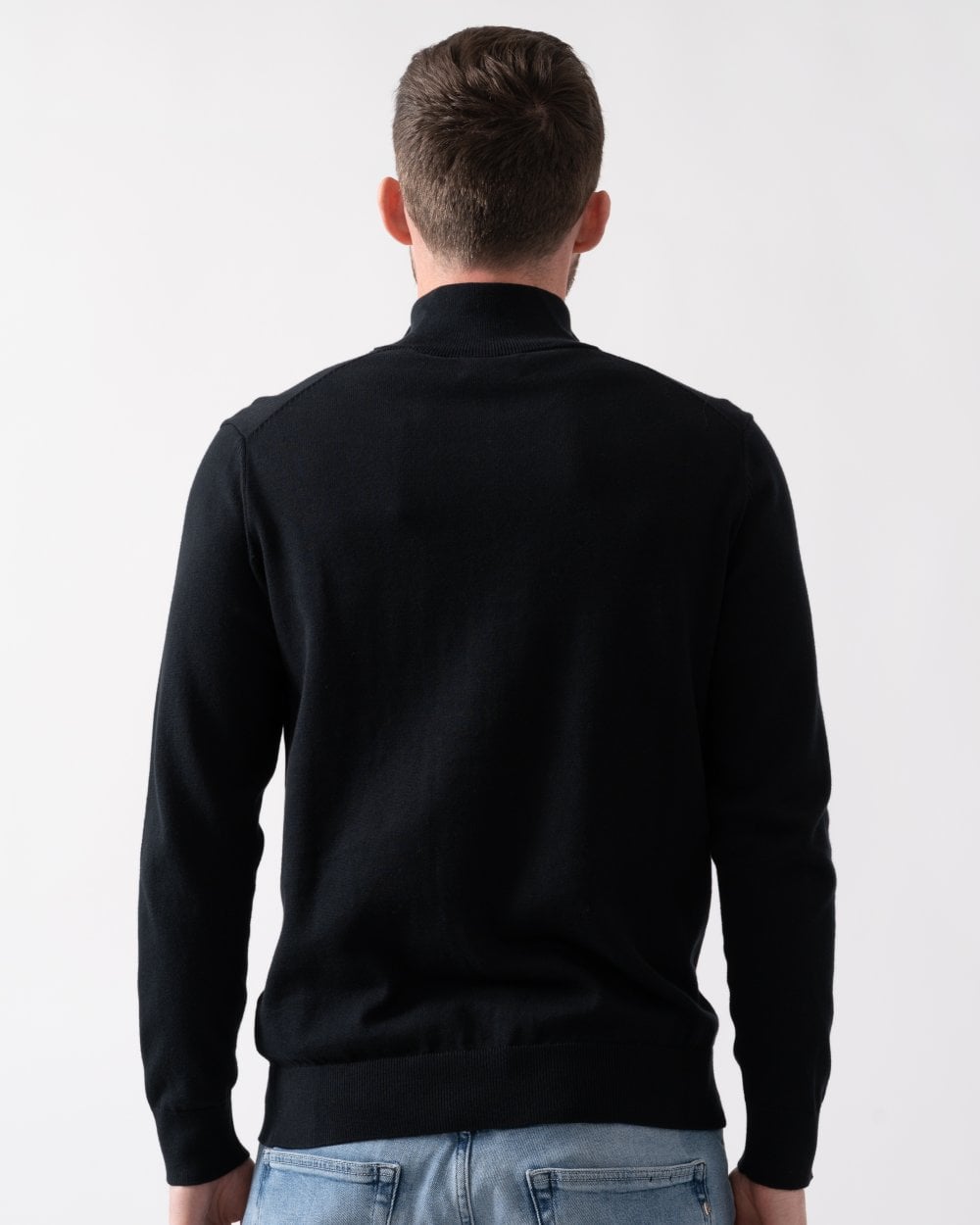 GANT Mens Classic Cotton Half Zip Jumper - 5 Black