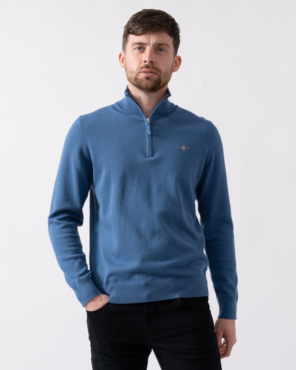 GANT Mens Classic Cotton Half zip Jumper