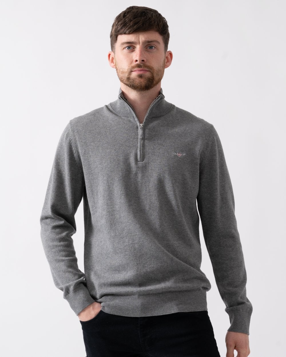 GANT Mens Classic Cotton Half zip Jumper