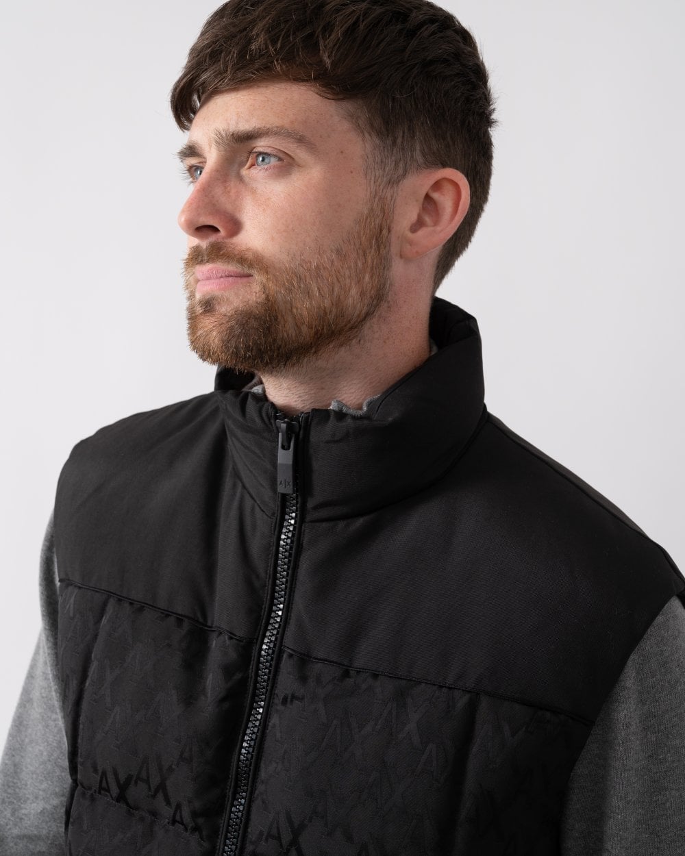 Armani Exchange Armani Exchange Mens Logo Pattern Padded Gilet