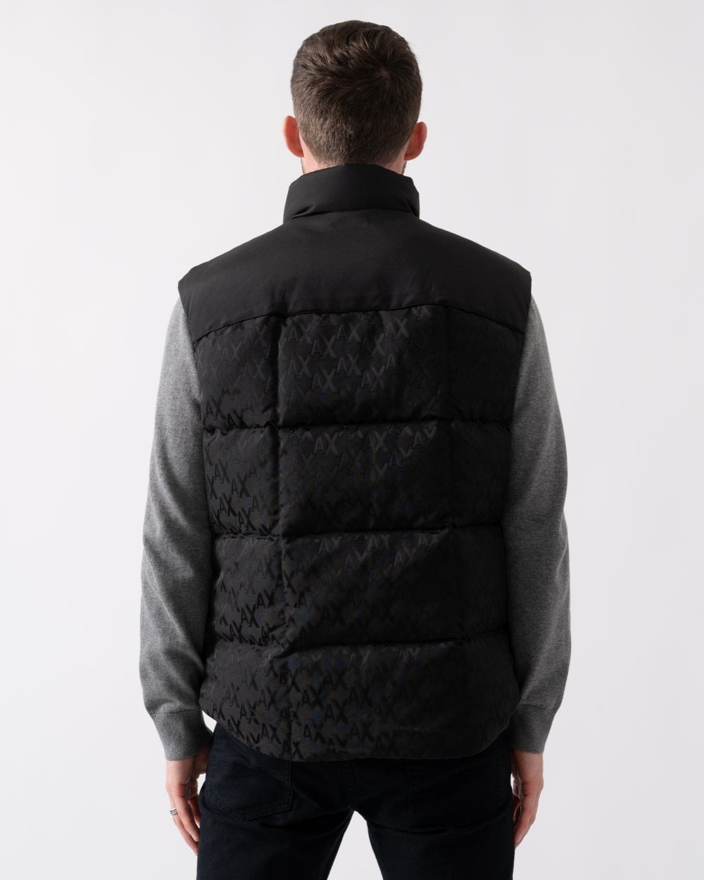 Armani Exchange Armani Exchange Mens Logo Pattern Padded Gilet