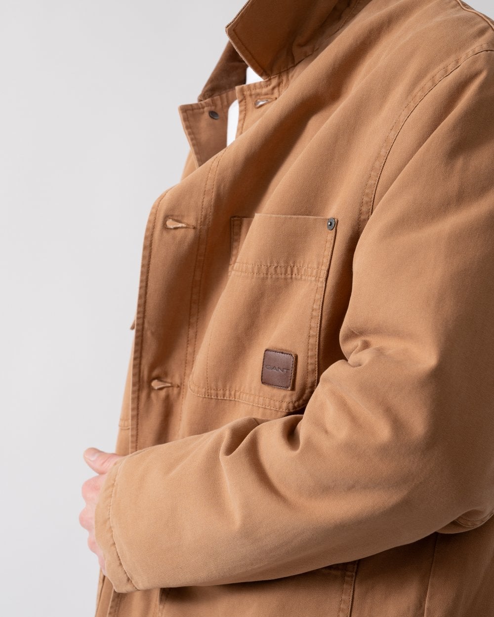 GANT Mens Cotton Work Jacket - 210 Roasted Walnut