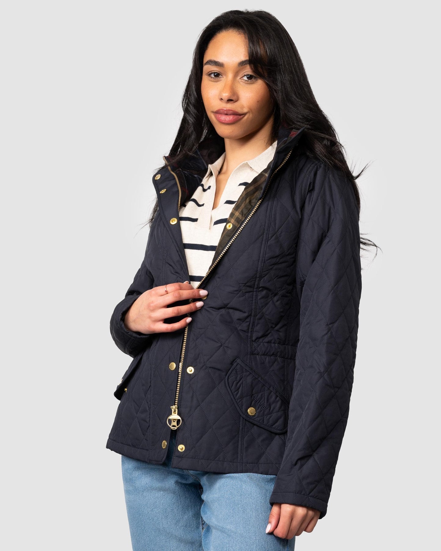 Barbour Millfire Quilted Womens Jacket - Navy/Classic