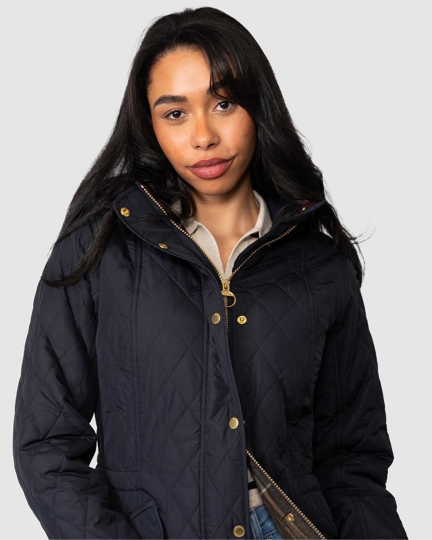 Barbour Millfire Quilted Womens Jacket - Navy/Classic