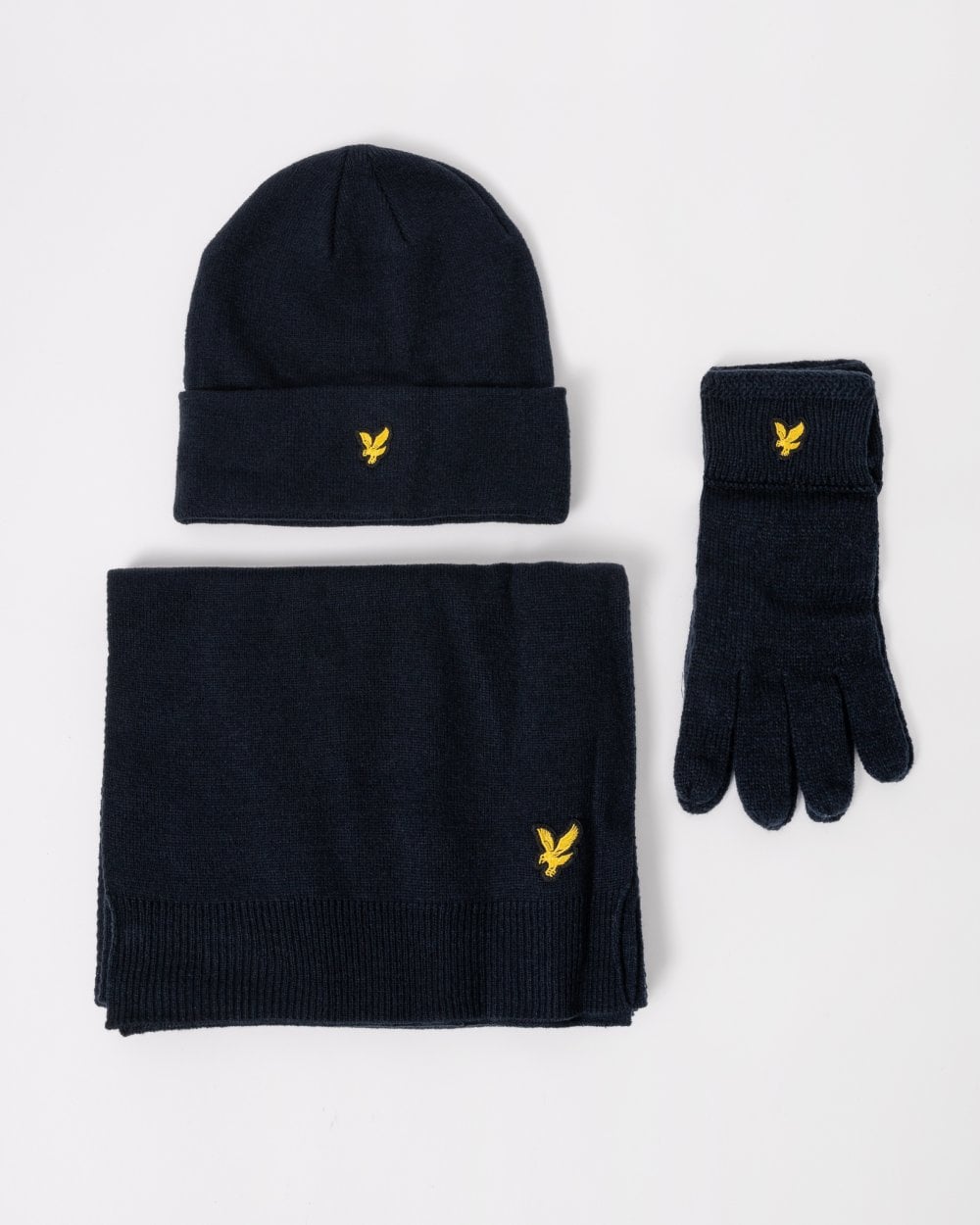Lyle & Scott Mens Checked Scarf and Beanie Gift Set