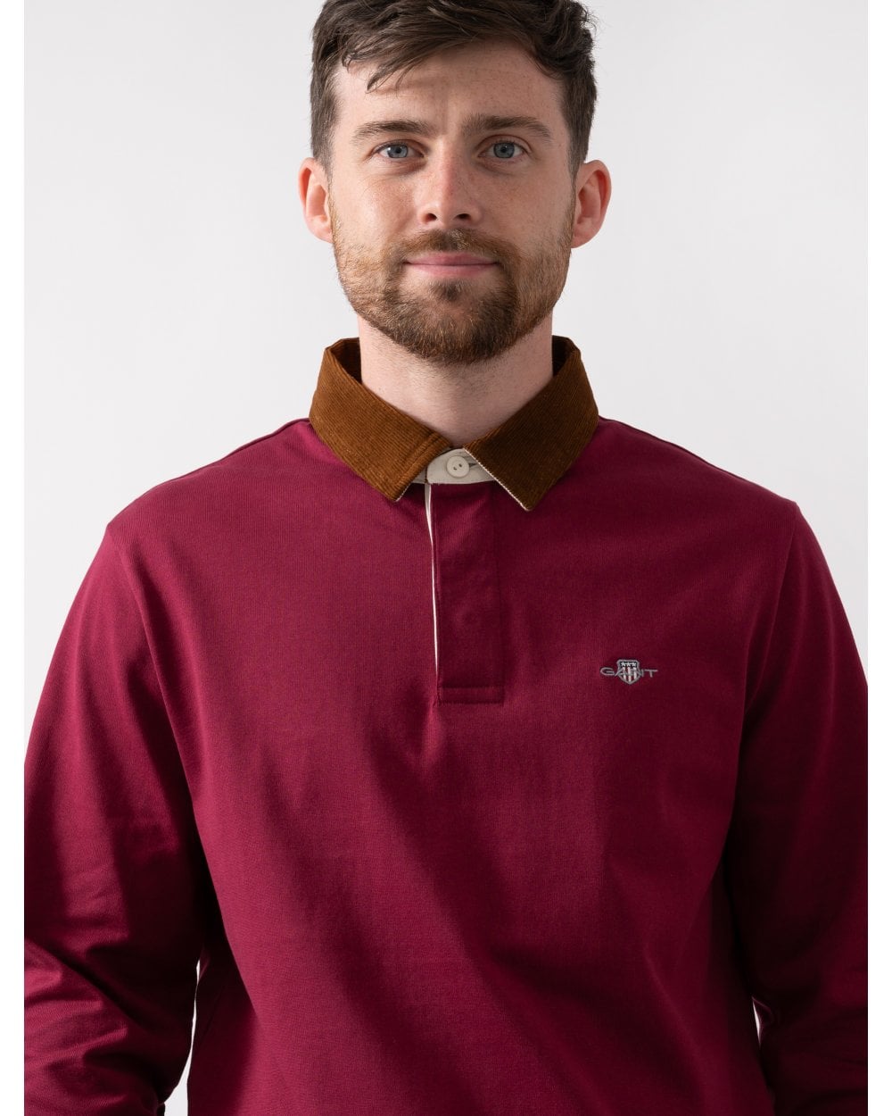 GANT Mens Cord Collar Heavy Rugger - 558 Rich Wine