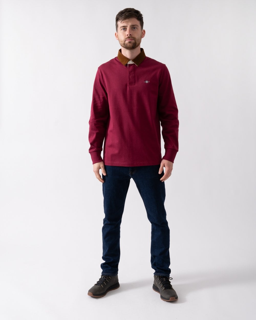 GANT Mens Cord Collar Heavy Rugger - 558 Rich Wine