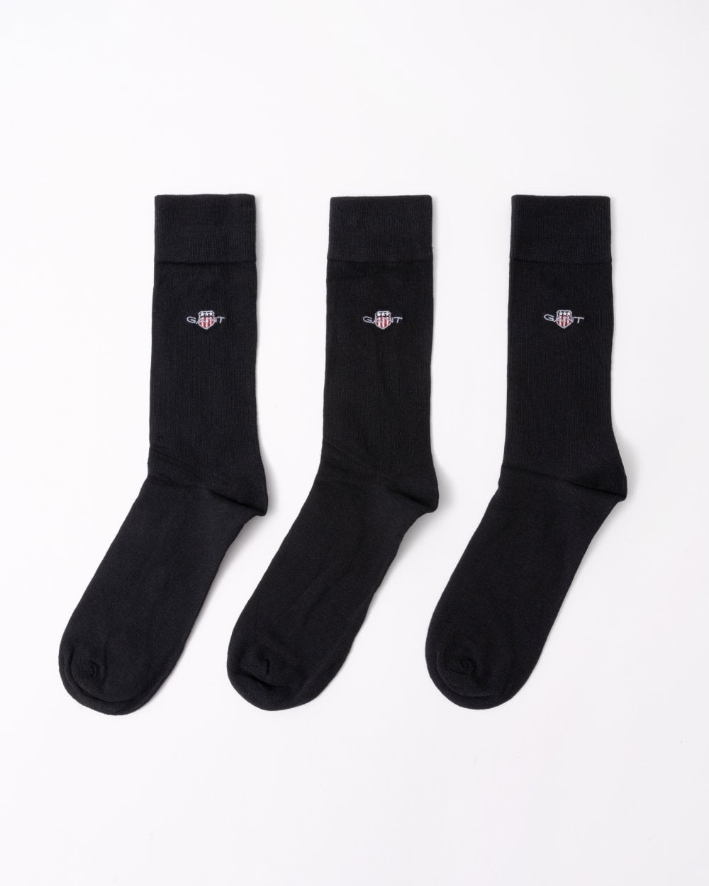 GANT Mens Shield Logo Socks 3-Pack - 19 Ebony Black