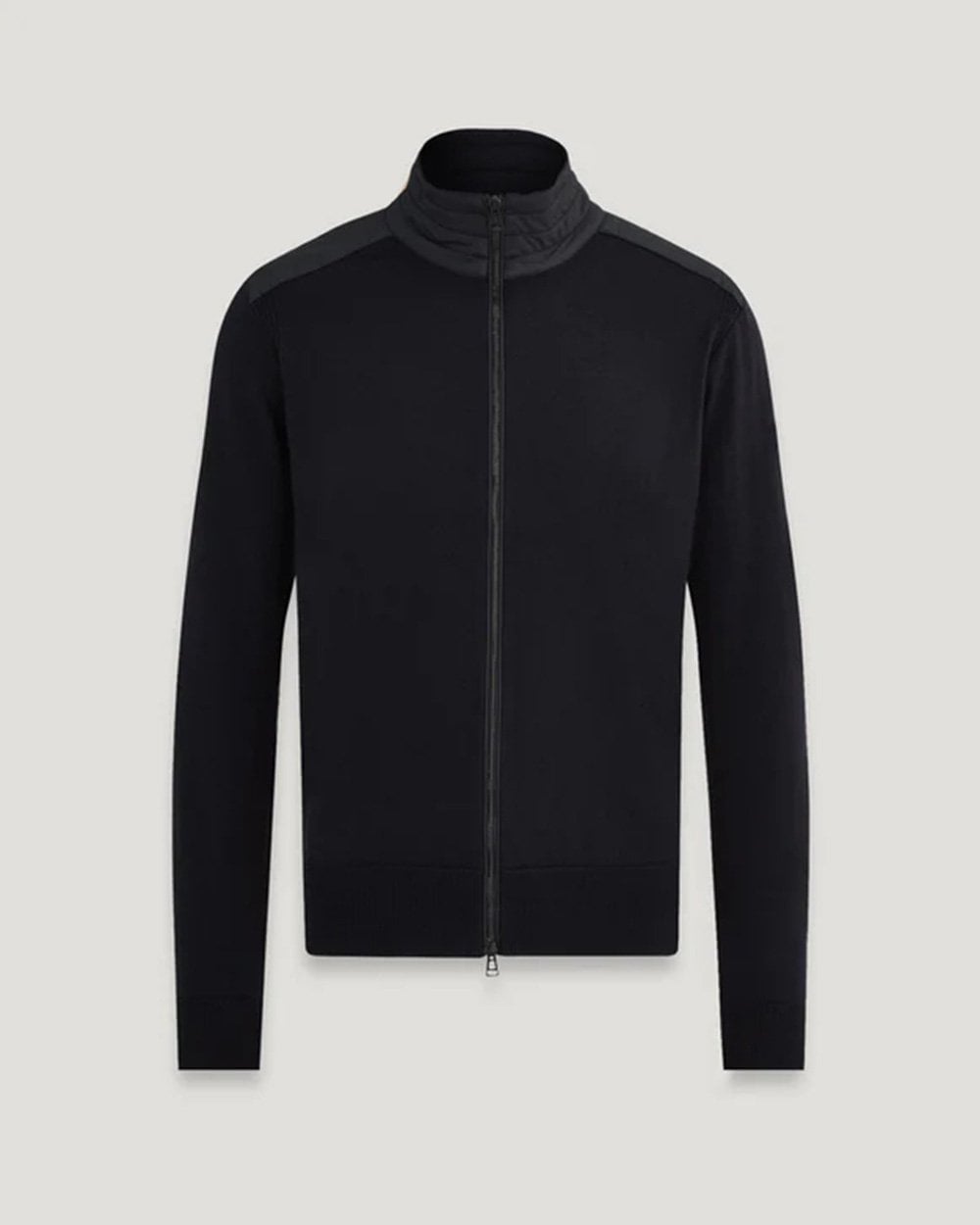 Belstaff Kelby Mens Merino Wool Zip Cardigan - Black