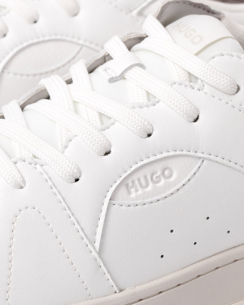 HUGO Hadrian Tenn Mens HUGO Hadrian Tenn Mens Trainers with Tonal Logo Branding - White 100