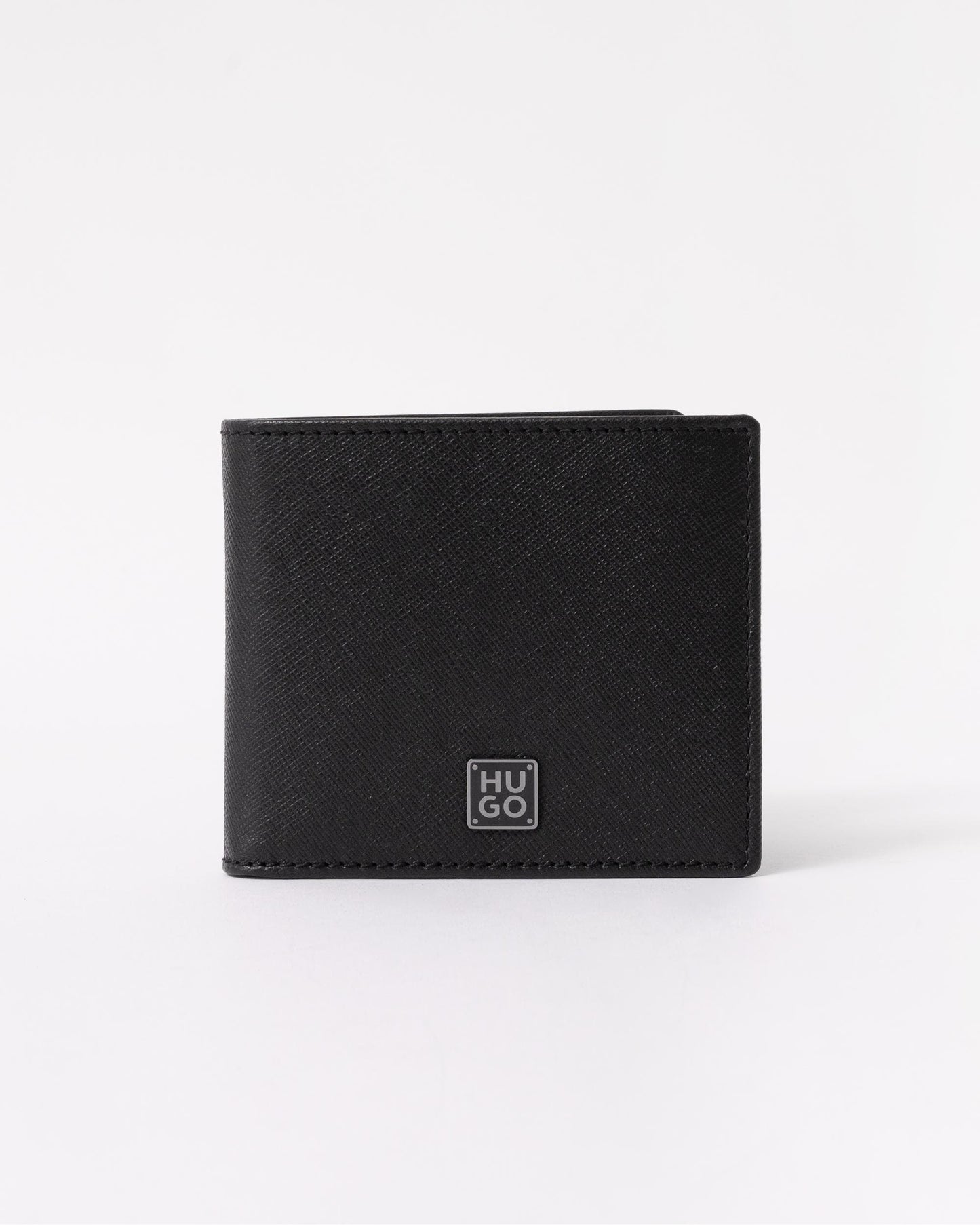 HUGO Mens Stacked Logo Wallet and Keyring Set