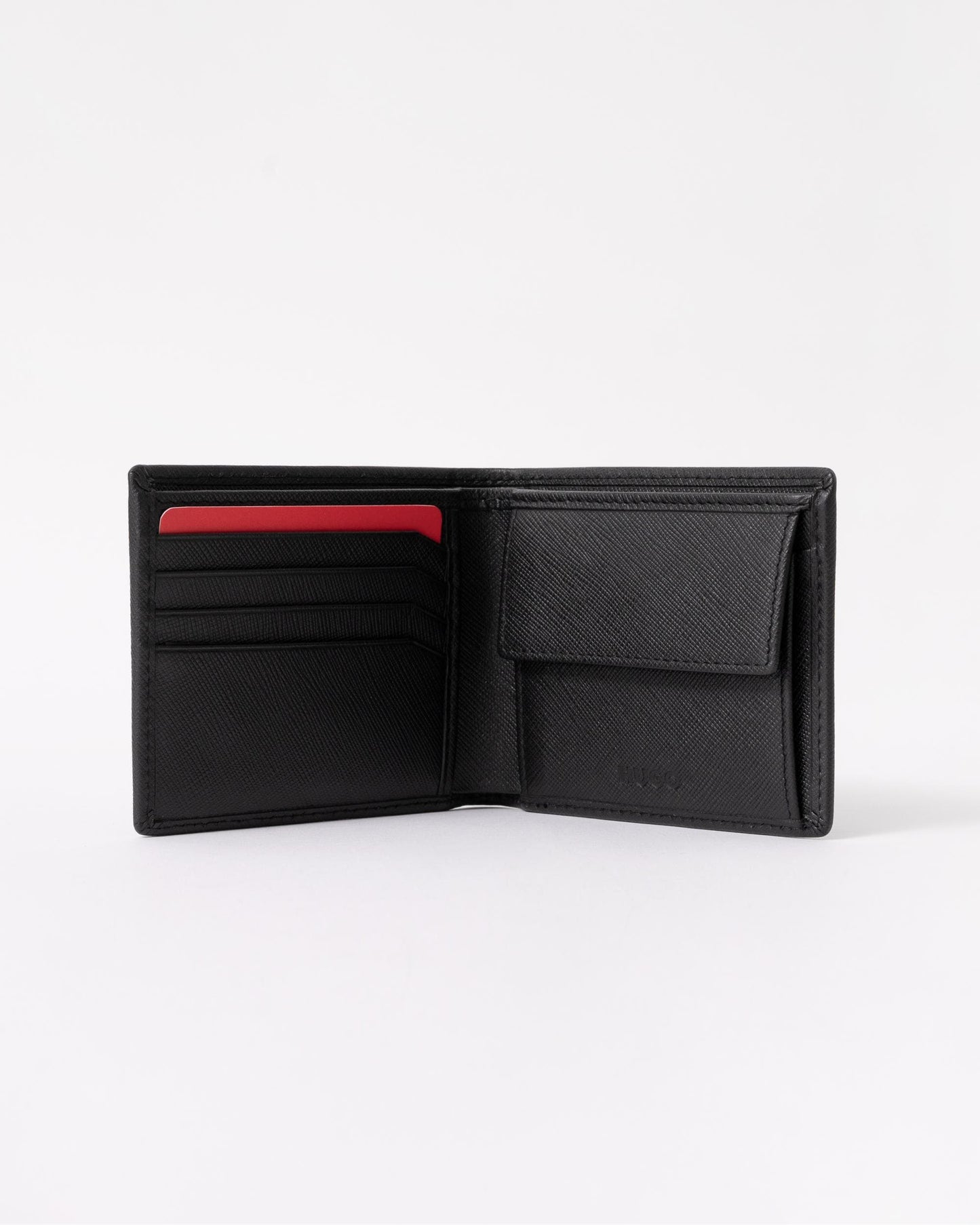 HUGO Mens Stacked Logo Wallet and Keyring Set