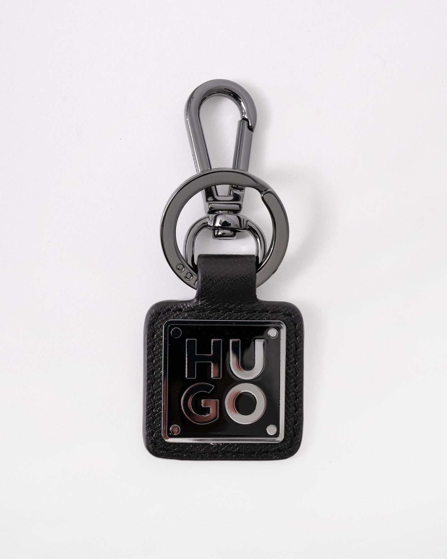 HUGO Mens Stacked Logo Wallet and Keyring Set