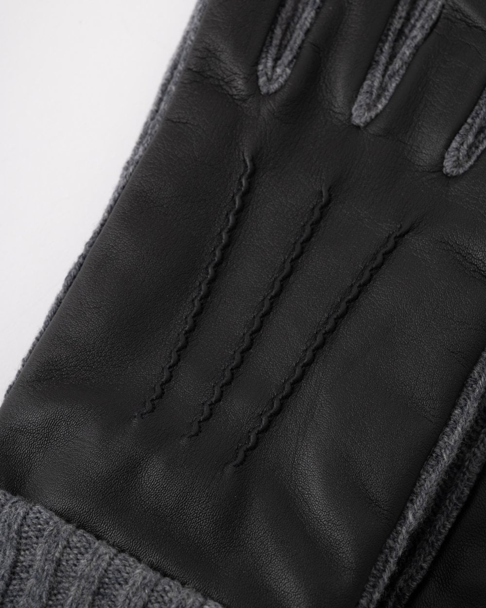 BOSS Orange Hyden Mens Logo-Trim Gloves in Wool and Leather
